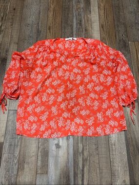 Collective Concepts Coral Floral Blouse